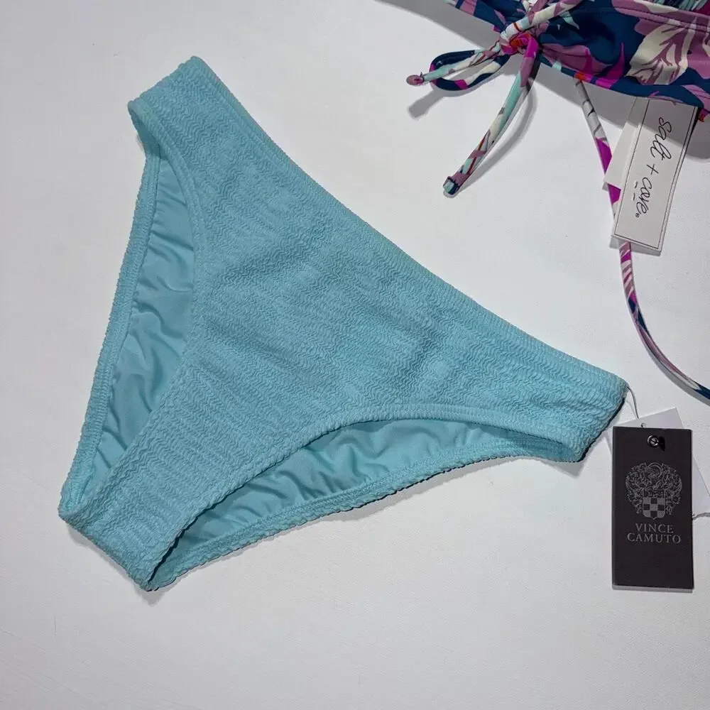 Salt + Cove bikini top with Vince Camuto multicolored floral and leaf print top